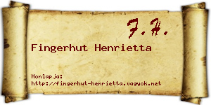 Fingerhut Henrietta névjegykártya